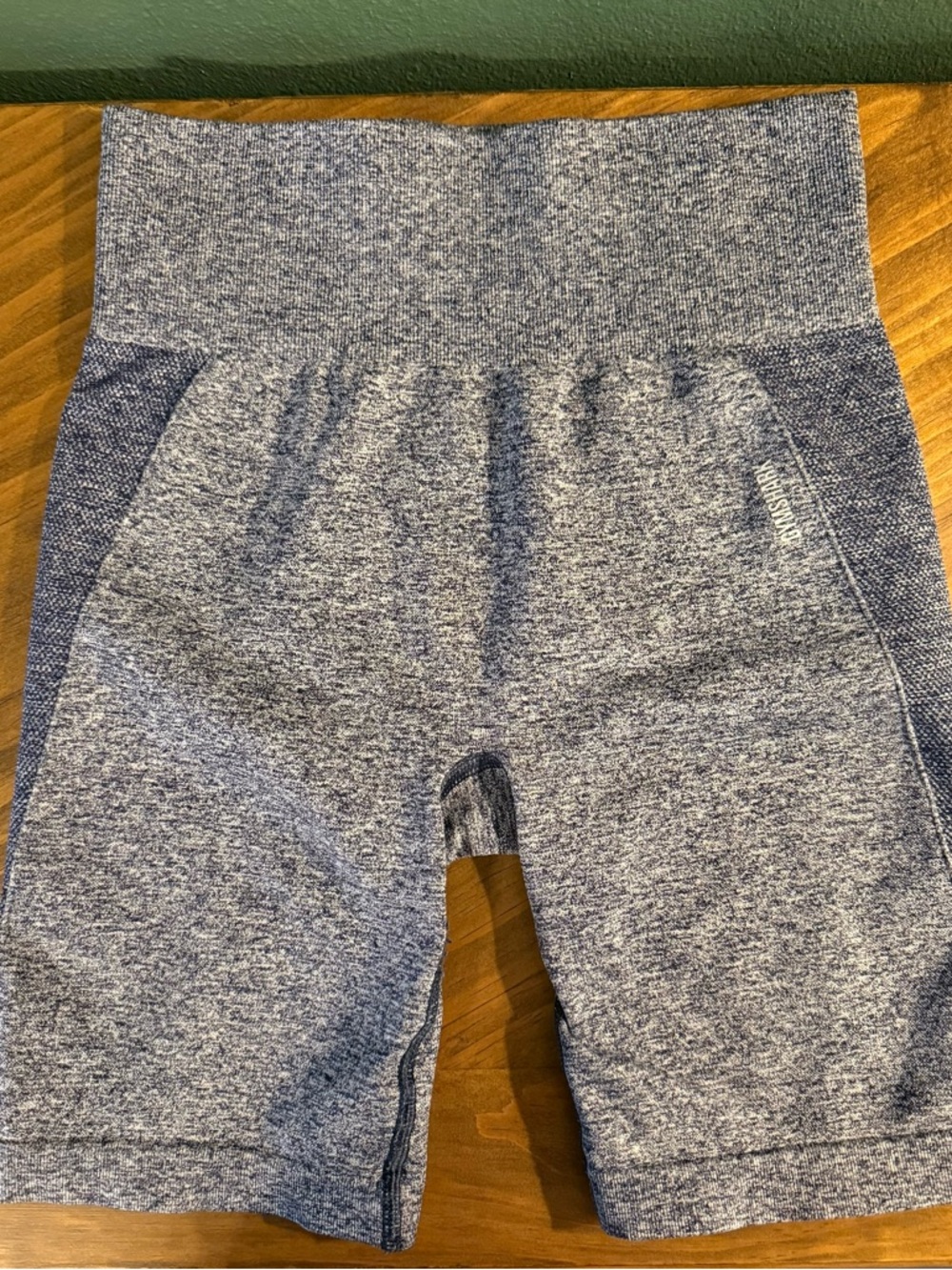 Gymshark Flex High-Waist Grey/Blue Athletic Shorts